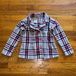 Penelope Mack Pink and Gray Plaid Pea Coat